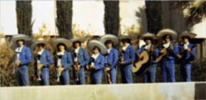 Los Changuitos Feos in their blue trajes - 1975