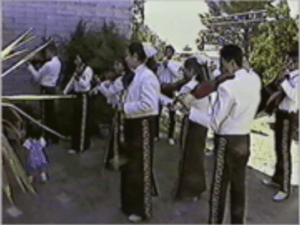 Los Changuitos Feos performing at the Vega family backyard - 1999